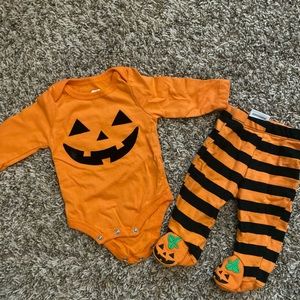 Halloween pumpkin infant outfit